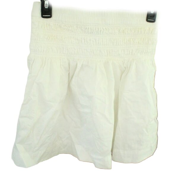 White Short Skirt with Smocked Waist Band - Picture 1 of 2